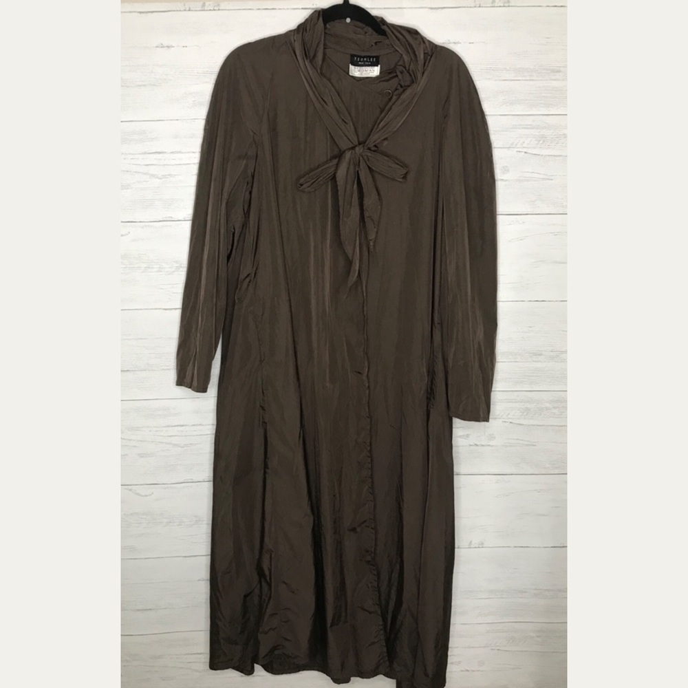 Yeohlee Brown Nylon Hooded Long Coat Cape Jacket
